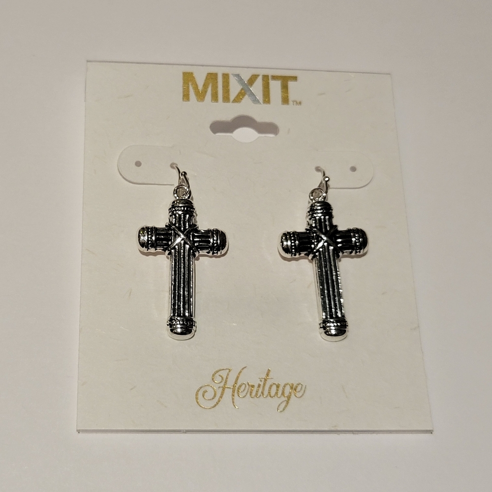 Mixit Heritage Cross Earrings